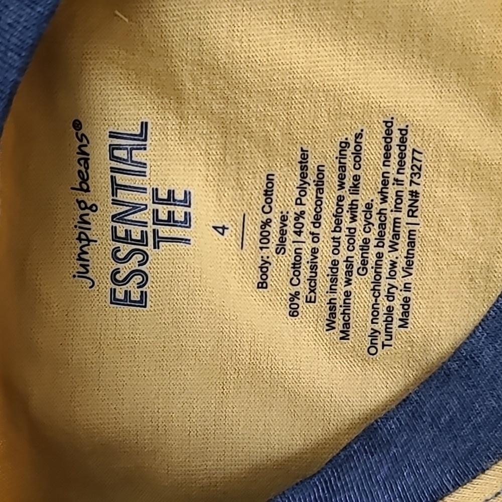 JUMPING BEANS BRAND BOY'S YELLOW AND IVORY LONG SLEEVE TEES BUNDLE SIZE 4 - Picture 7 of 11